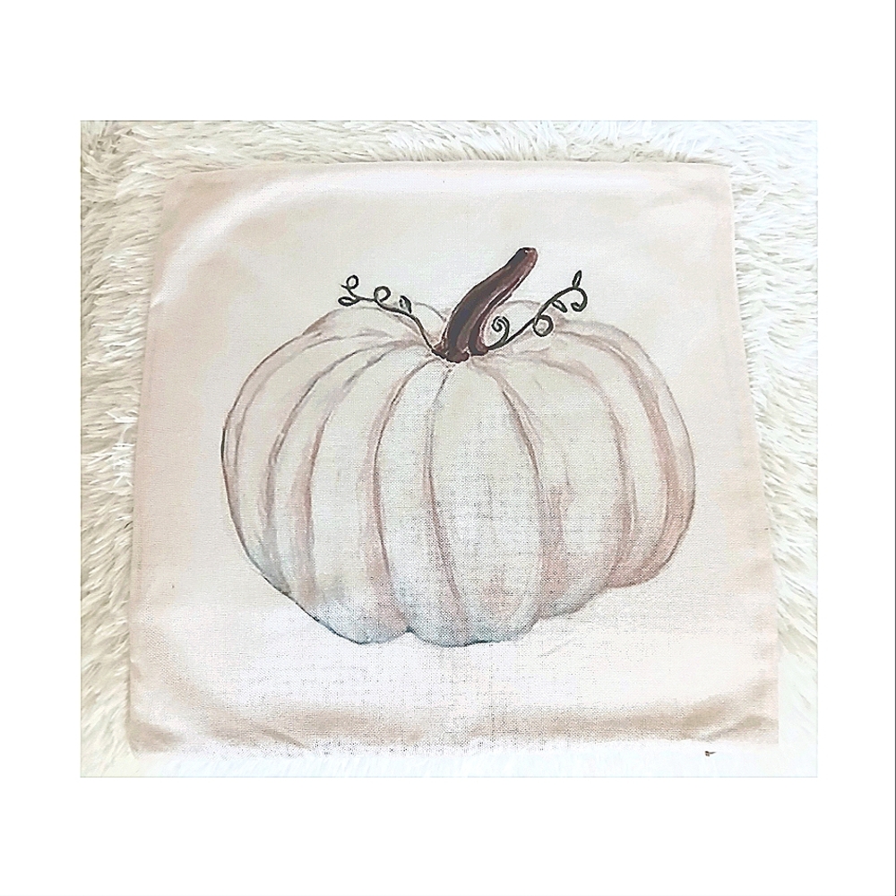 🍁Fall White Pumpkin Farmhouse Decorative Pillow Cover🍁
